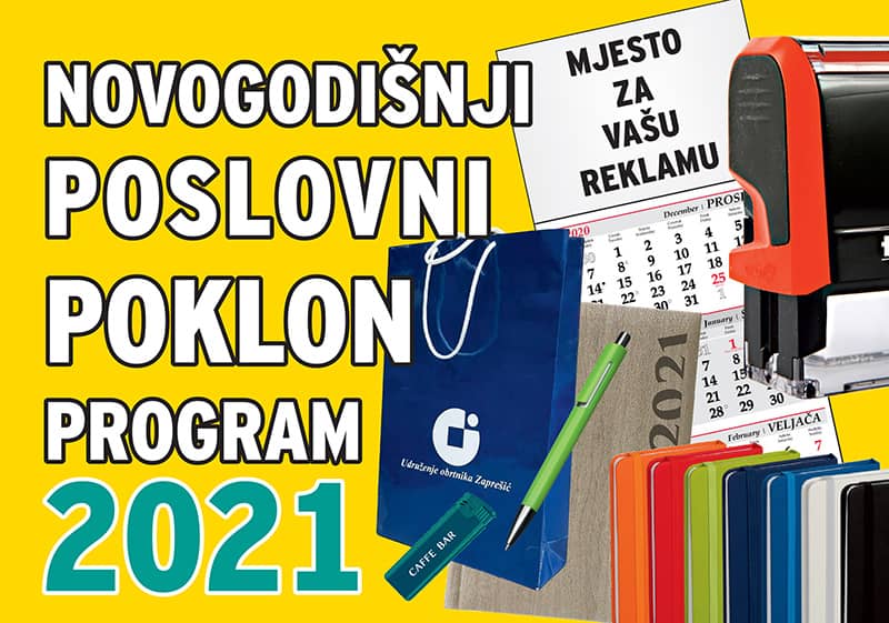 Novogodišnji poslovni poklon program 2021 olovke upaljači kalendari rokovnici planeri