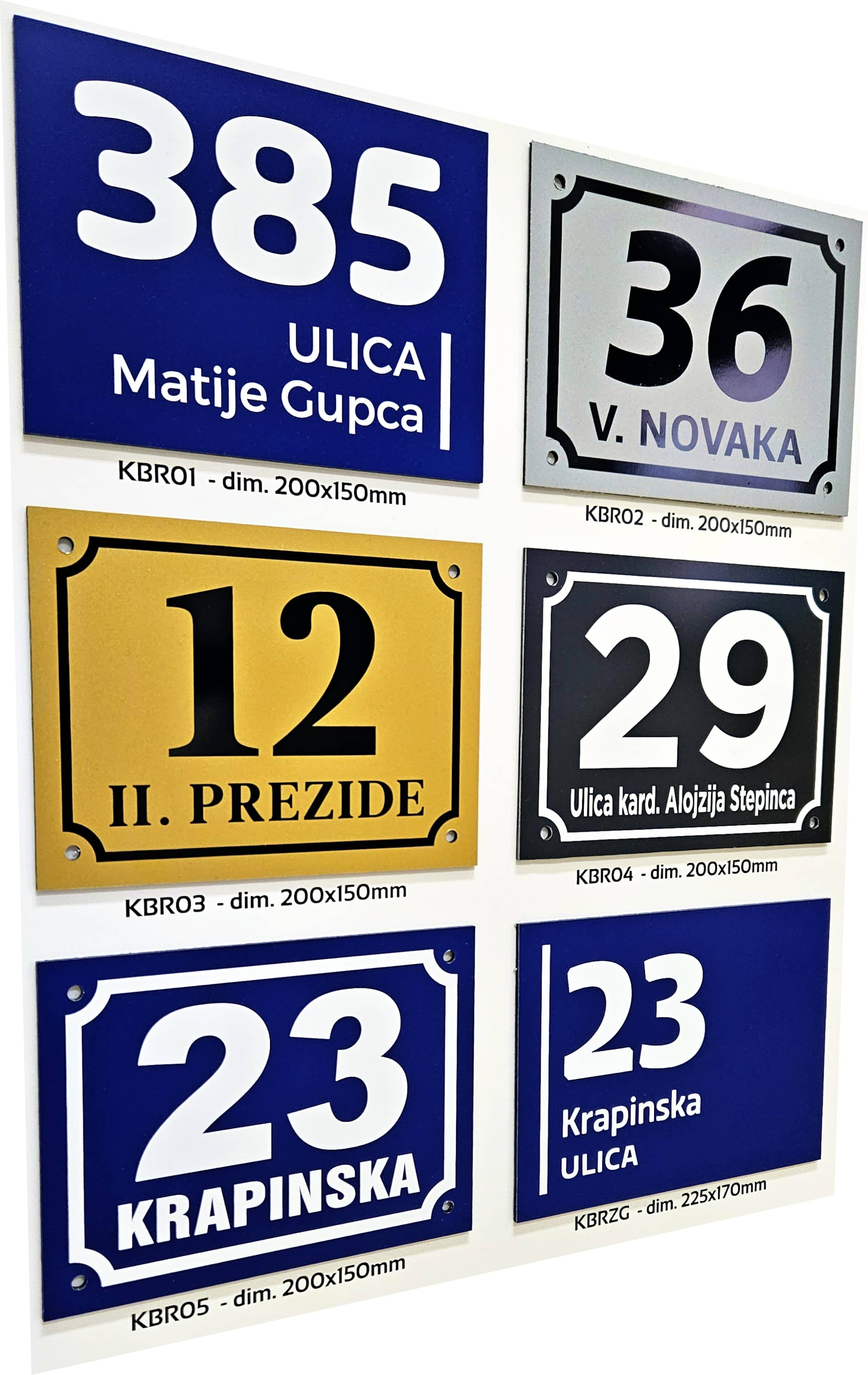 Izrada kućnih brojave - pločice za sva mjesta u Hrvatskoj (Zagreb, Zaprešić, Krapina, Zadar, Split, Varaždin, Osijek, Slavonski brod, ...)