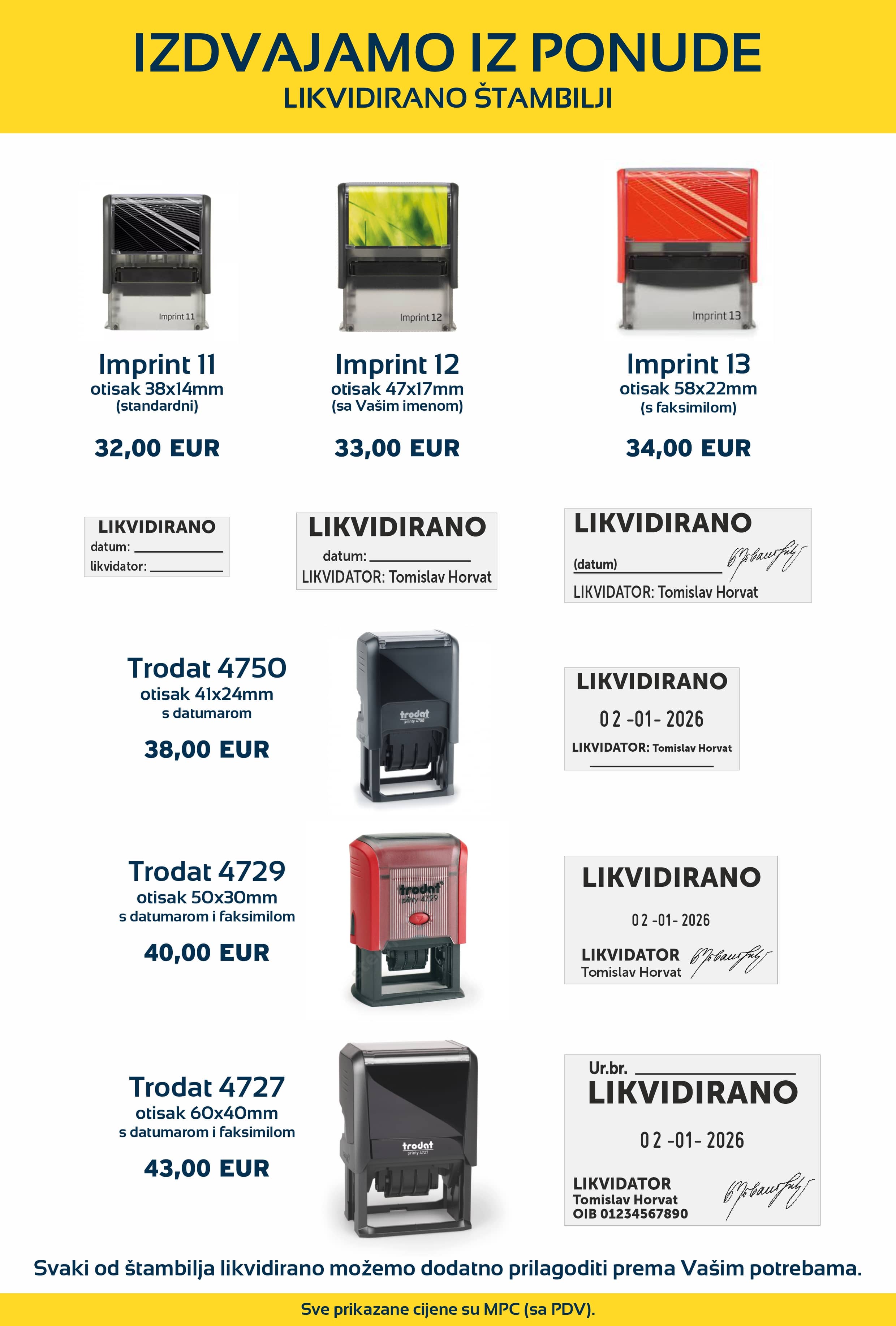 štambilji pečati likvidirano cijena