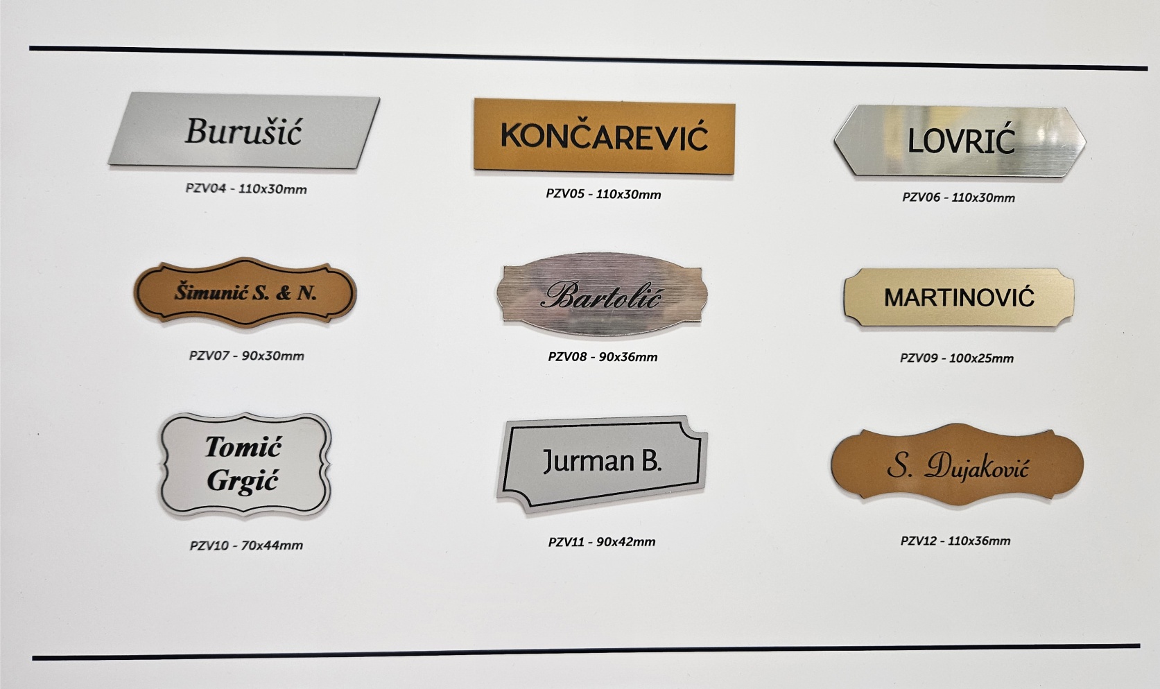 Pločice za vrata uzorci oblika i boja - cijena 11 eura Pločice za vrata uzorci oblika i boja - cijena 11 eura