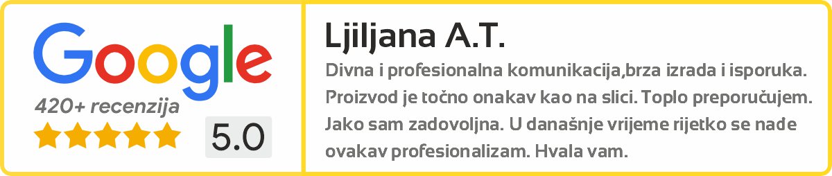 Moj otisak GOOGLE recenzija sa 5 zvjezdnica