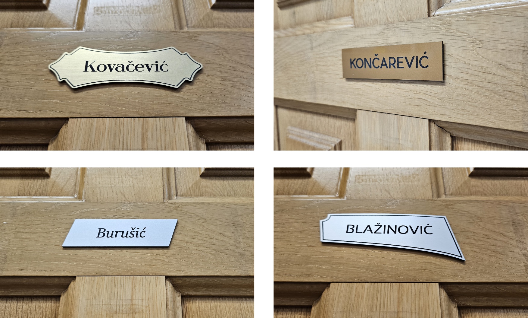 Unikatne natpisne pločce za vrata stana i ureda sa imenom ili prezimenom